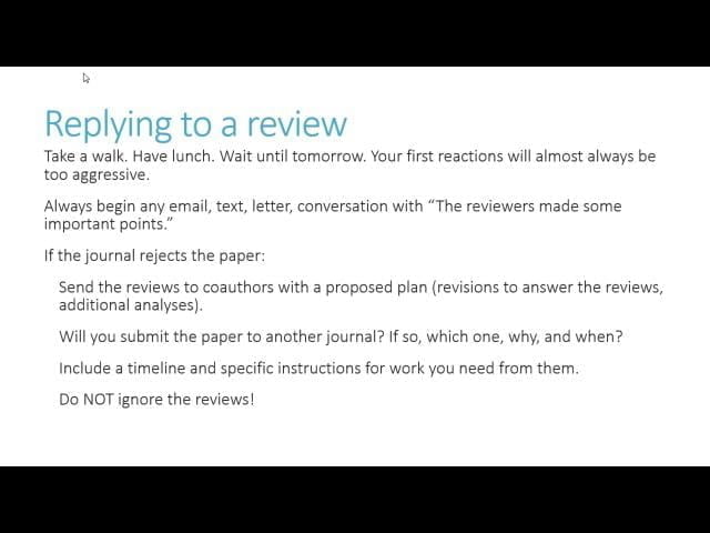 How to conduct or reply to peer review