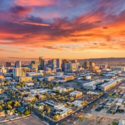 Phoenix, Arizona, USA Downtown Skyline Aerial.